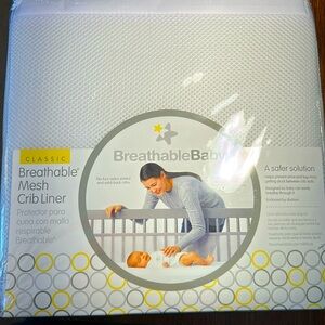 NWT BreathableBaby Classic Collection Mesh White Crib Liner